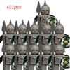 11PCS LOTR Elves Soldier Orcs Army Figures Armor Guard Warrior Archer Medieval Knights Building Blocks Bricks Toys for Kid Gifts