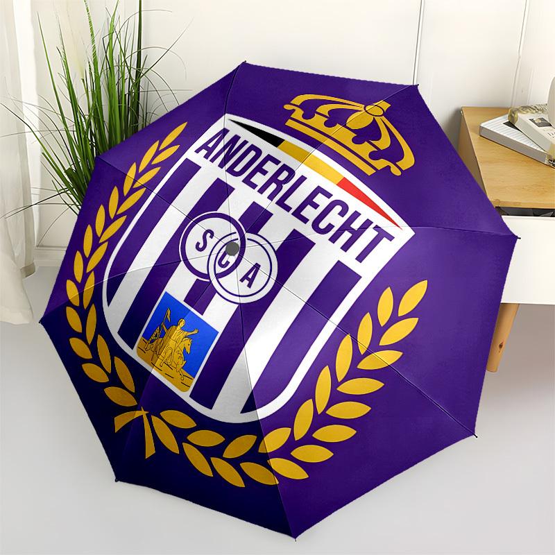 Anderlecht, Badge Automatic Opening and Closing, 8 rib Structure Portable Umbrella, Suitable for Men and Women in All Seasons Perfect Gift