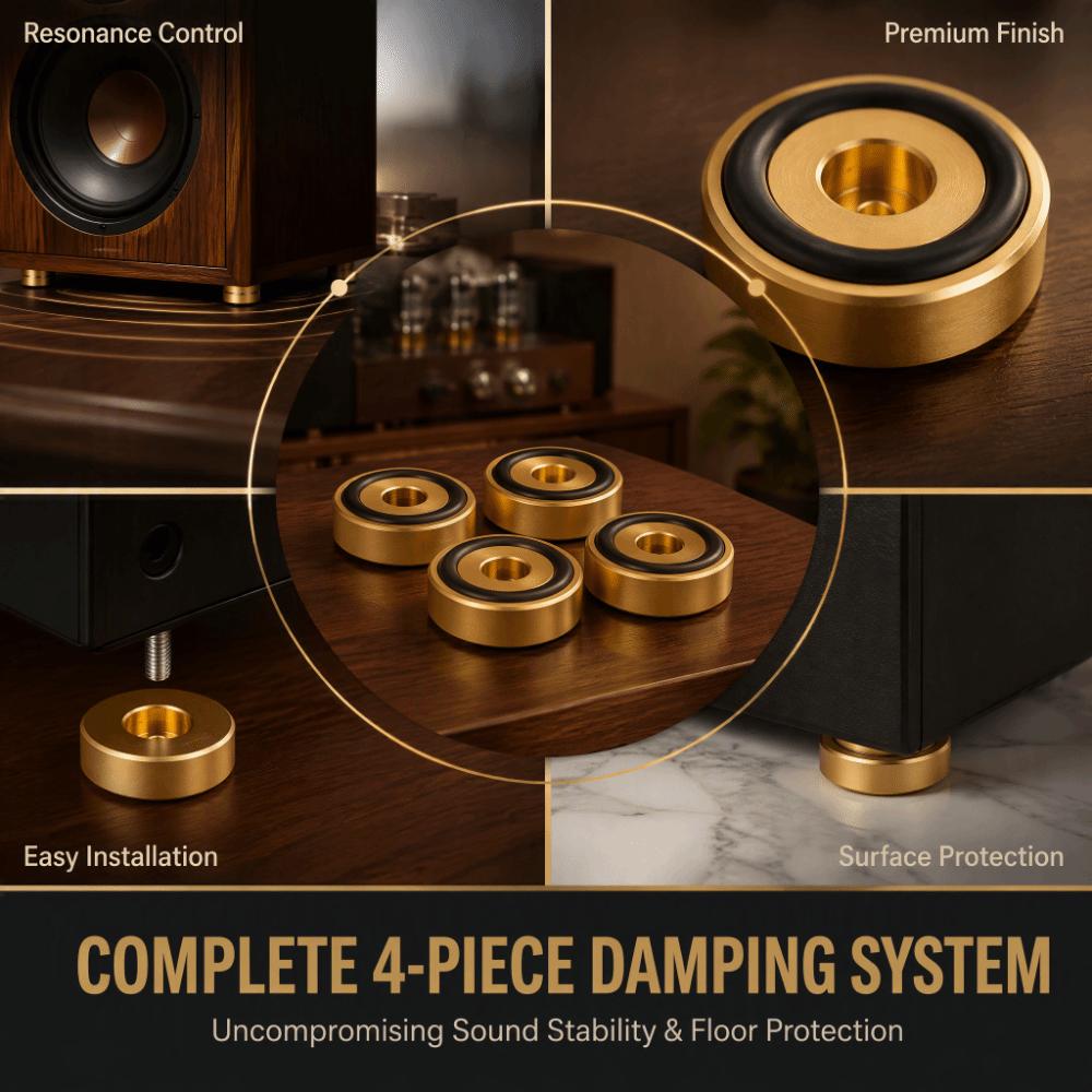 Gold Anti Vibration Feet Aluminium Alloy Amplifier Feet Durable Cutting Board Feet Amplifiers