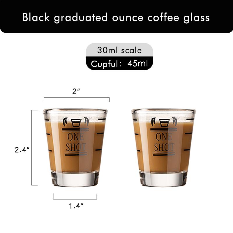 Стеклянная рюмка для кофе Scale, тяжелая стеклянная рюмка Premium Liquid Free BPA, мерные стаканы для эспрессо, стеклянные мерные стаканы для выпечки