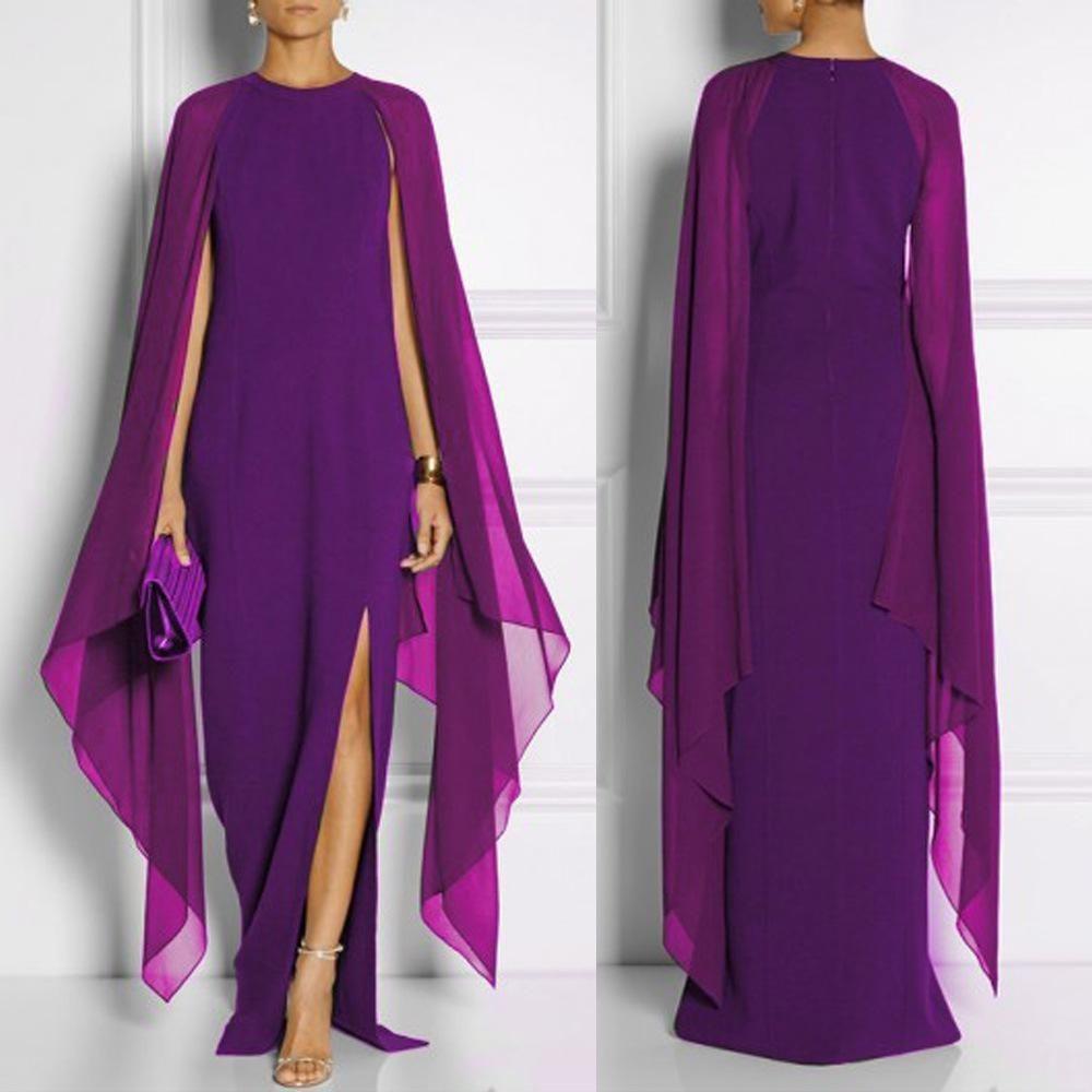 Womens Size Plus Chiffon Mosaic Dress Long Dress Atmosphere Dress Fan Female
