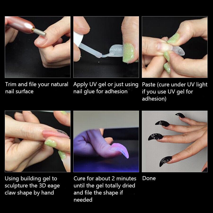 100 шт. художественных накладных ногтей в форме орлиного когтя, накладные ногти для модного нейл-арта