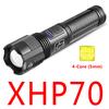Портативный светодиодный фонарь с 4 ядрами, алюминиевый сплав, XHP70.2, XHP50.2, перезаряжаемый через USB, с зумом, фонарь, батарея 18650 AAA, охотничий фонарь