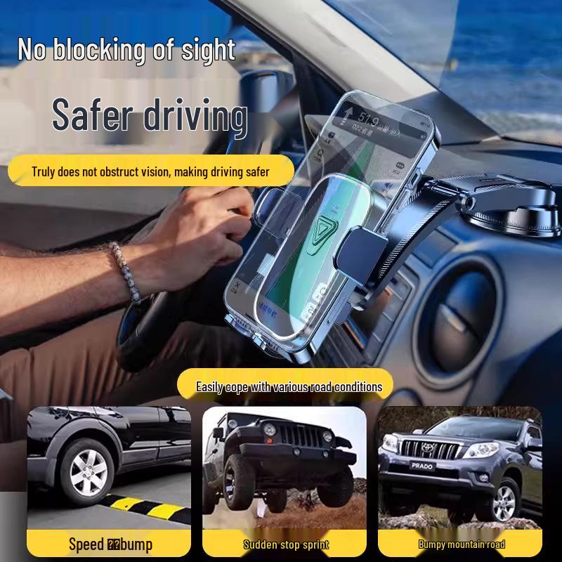 New User Discount: 2025 Car Phone Holder - Suction Cup & Gravity Sensing for Dashboard Use