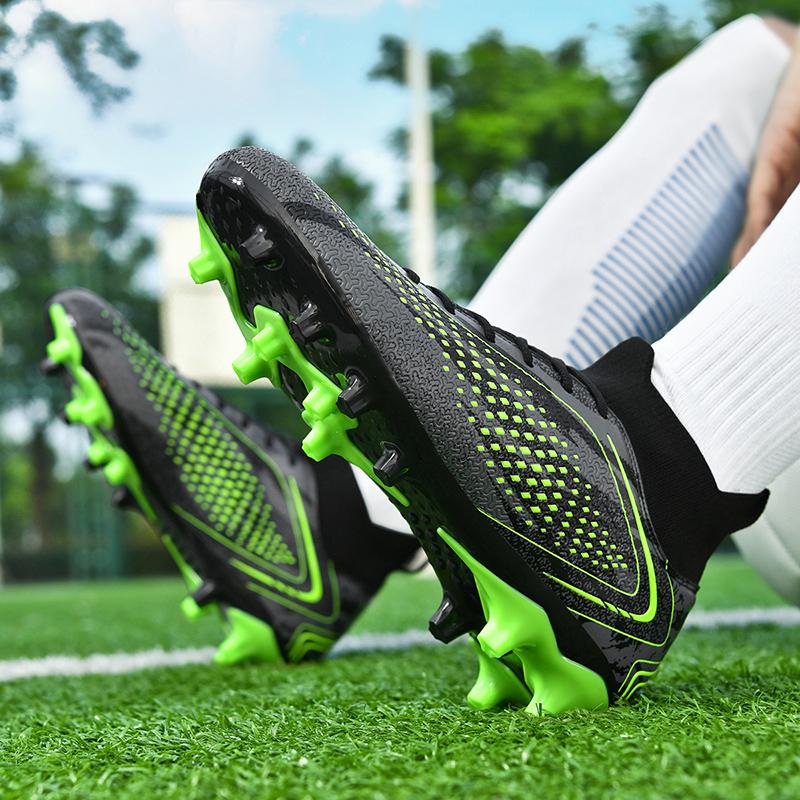 Men's Large Size Football Boots 34-46 Men's/Children's High-top Short-nailed Outdoor Anti-slip Football Boots