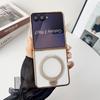 360° Rotating Magnetic Kickstand Electroplating Transparent Phone Case For Samsung Galaxy Z Flip 8 7 FE 6 5 4 Sockproof Cover
