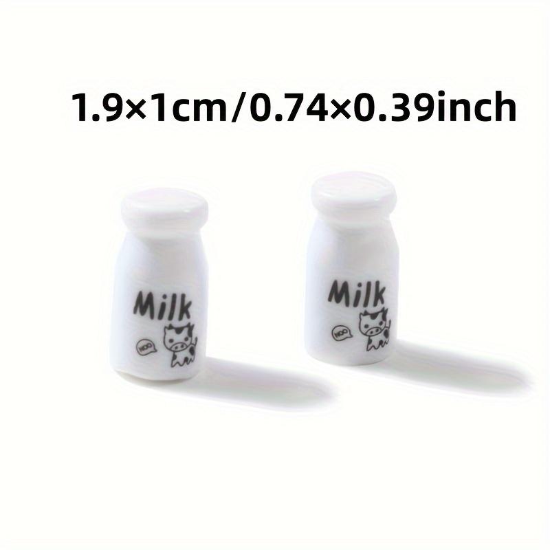 10 Mini Milk Bottle Resin Ornaments - 3D DIY Craft Accessories for Phone Cases, Jewelry Making, Keychains, Scrapbooking - Durabl