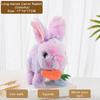 Электрическая плюшевая игрушка-кролик, ходьба, прыжки, скрипящий хвост, виляющий плюшевая кукла-кролик, интерактивная плюшевая игрушка для детей, подарок
