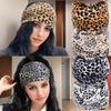 Autumn and Winter Leopard Print Sports Headband with Knotted Wide Edge Elastic Headband and Sweat Absorbing Headband