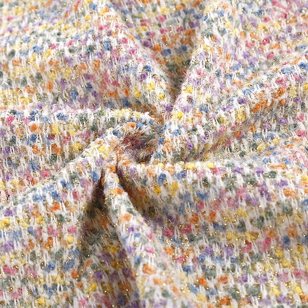 Толстая трикотажная ткань с рисунком гортензии, окрашенная иглой: 2024 Осень/Зима Цветной Маленький Аромат Стиль Ткань