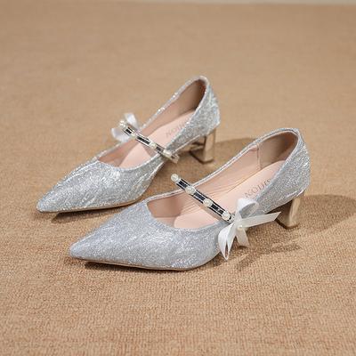 Элегантные Модные Туфли-лодочки на Высоком Каблуке в Принцессном Стиле Женская Обувь Легкая Роскошь Универсальные Изящные Каблуки Босоножки Мечтательные Модные