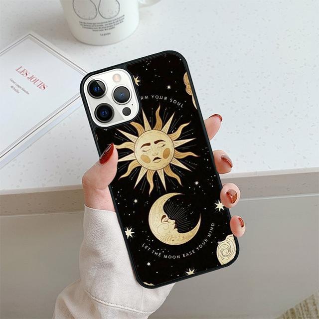 Винтажный Чехол для Телефона Луна и Солнце Звезды Для iPhone 17 Air 13 12 14 15 16 Чехол Для Apple Pro Max 6S Plus Coque