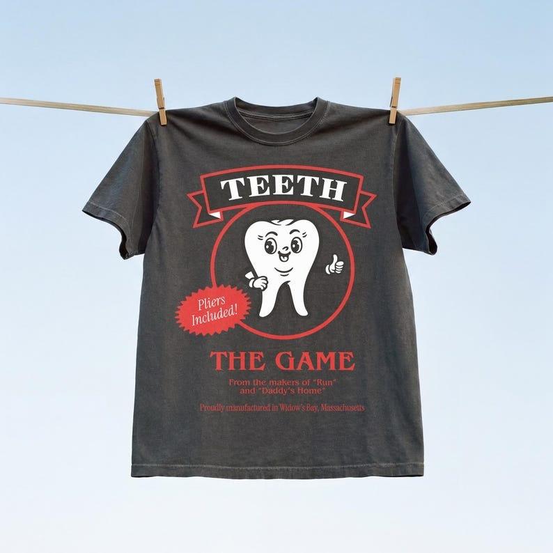 Teeth Widows Board Game Tshirt Funny Bay Tv Graphic Print Short Sleeve Harajuku Y2k Casual Tshirt Men Women Streetwear Tops