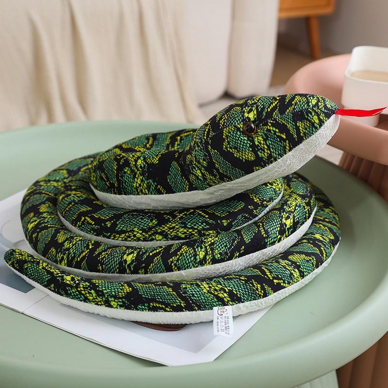Simulation Big Snake Cobra Doll Plush Toy Coiled Snake Zodiac Snake Doll Year of the Snake Mascot Rag Doll