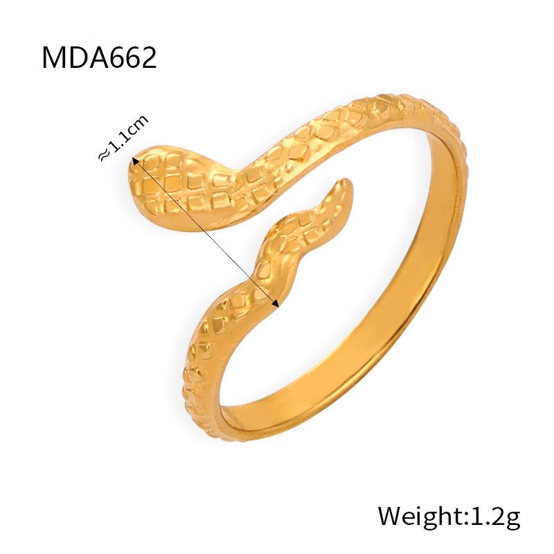 Новый стиль, мода, ниша, дизайн, титановая сталь, позолоченное животное, змея, в форме кольца, ювелирные изделия для женщин