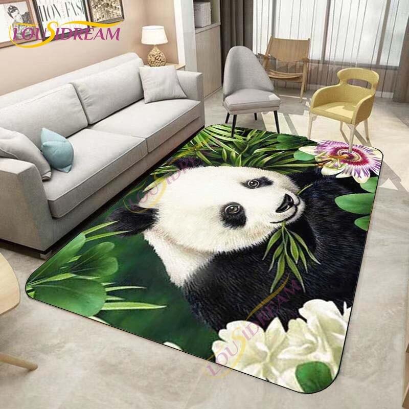 Ковры с животными, милый коврик с узором панды, бамбуковый дверной коврик, коврик с принтом панды, ковры для спальни, гостиной, домашний декор