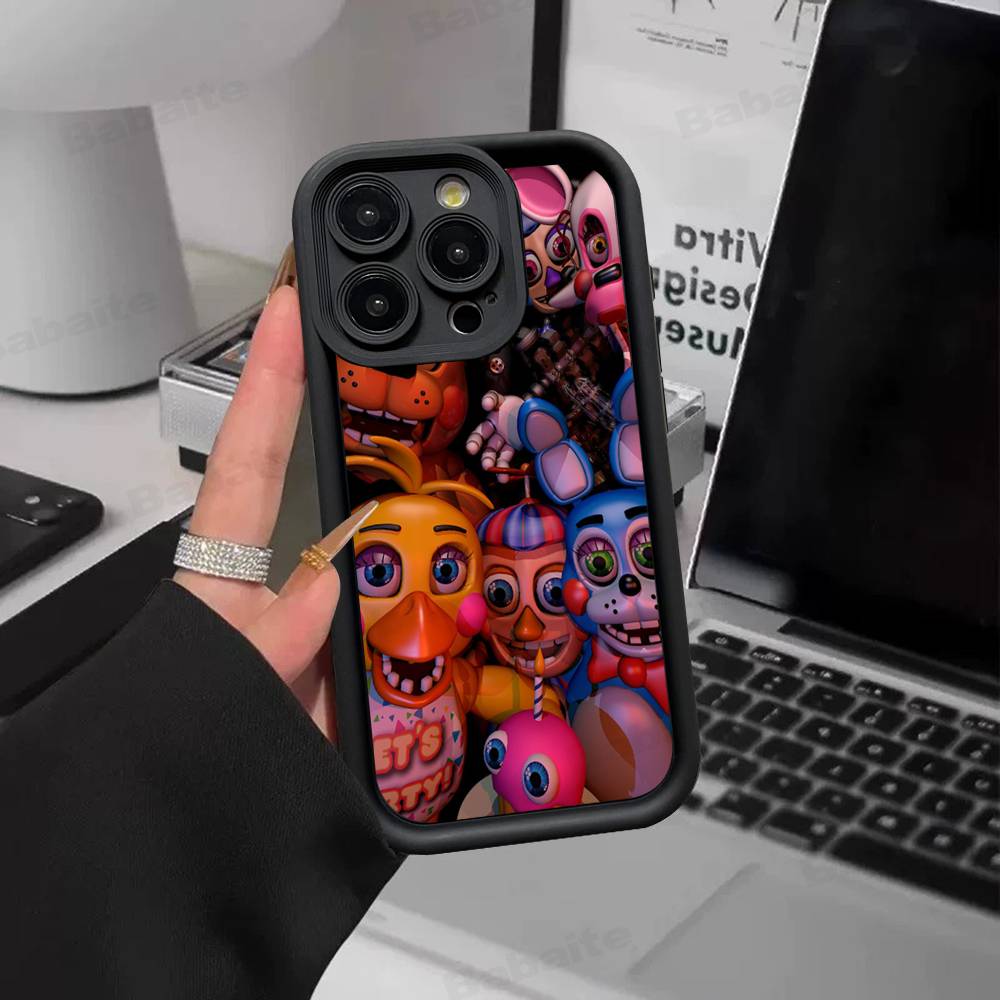 F-FNAF Пять ночей с Фредди Силиконовый Мягкий Чехол Для Телефона Для iPhone 17 16 15 14 Plus 13 12 Mini 11 Черный Чехол