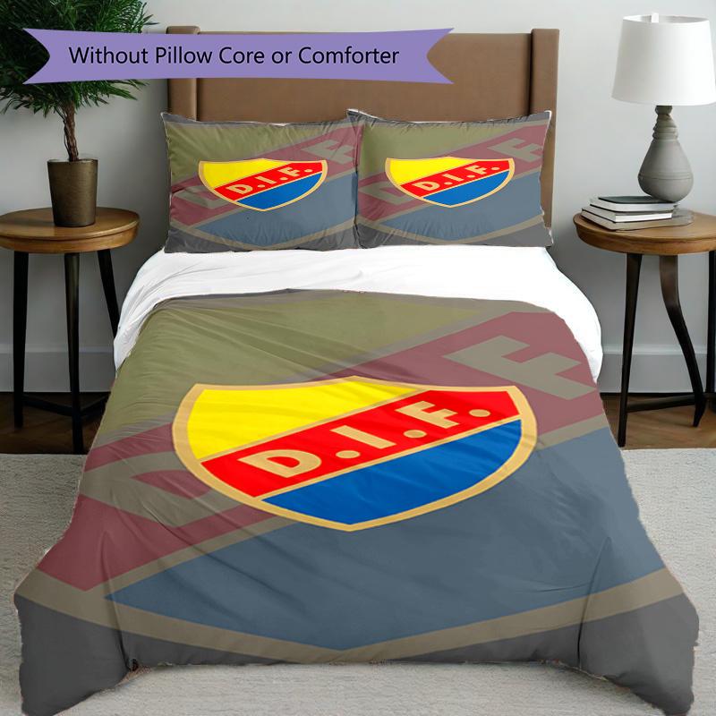 3pcs Duvet Cover Set (1*Duvet Cover + 2*Pillowcase, Without Core), Djurgardens IF Print Bedding Set, Bedroom Decor, All‑Season, Birthday Gift