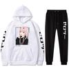 Новый модный комплект Kawaii Anime Darling In The Franxx Мужчины Женщины Толстовки унисекс Толстовки Zero Two Брюки с капюшоном Harajuku Спортивные костюмы