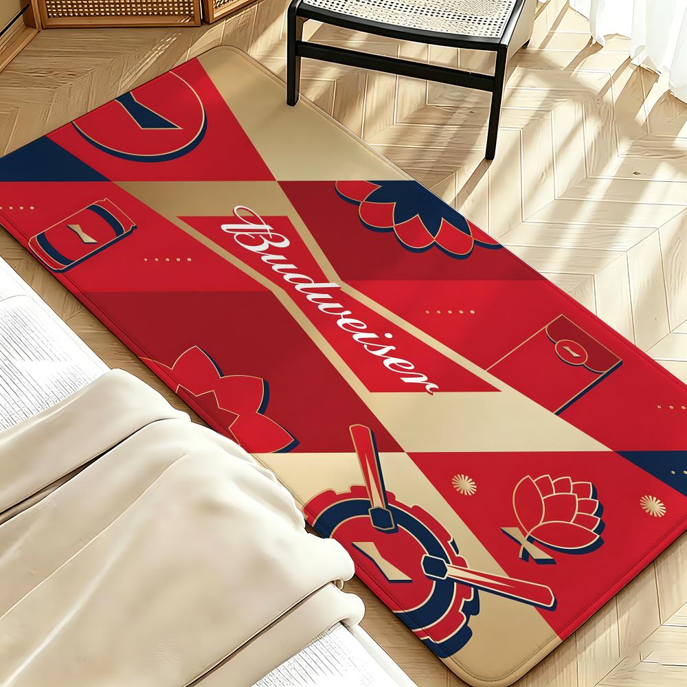 Beverage B-Budweiser Floor Mat Soft Flannel Entrance Door Mat Non Slip Absorbent Bathroom Bedroom Floor Rug