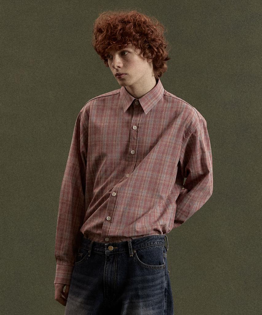 AMOU 60S Vintage Check Shirts Red