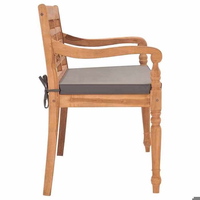 Maison Exclusive - Banc Batavia avec coussin gris foncé 120 cm Bois de teck massif