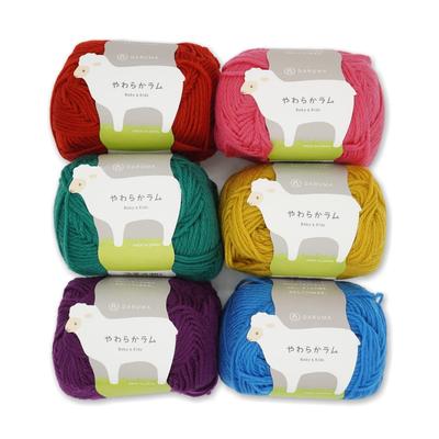 Daruma Soft Lamb Пряжа прямая 6 цветов Для и Носков Смесовая пряжа из акрила и шерсти, - Детский трикотаж, Шапки, - (D)