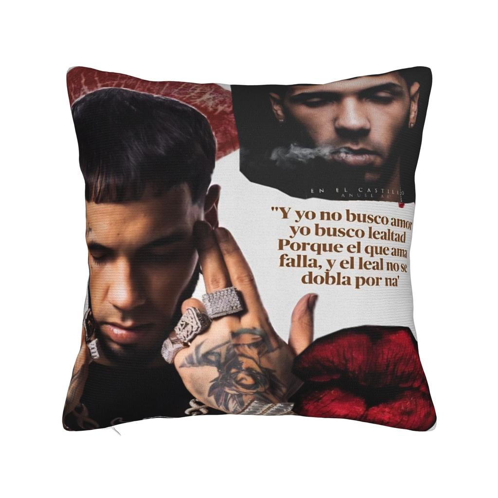 Anuel AA Rapper Singer Pillow Covers Merchandise Soft Cushion Cover Decoration Pillow Case Cover Sofa Multi Size