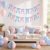 4Strings 24pcs Pink Blue Bow Garland Banner, Pre-Strung Satin Ribbon Decor | Theme Birthday Party, Baby Shower, Bridal Shower, Bachelorette Party