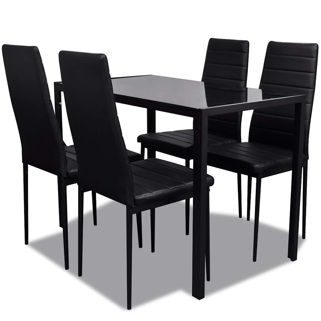 5 Piece Dining Set Black