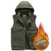 Brand Vest Men Winter Fleece Thick Warm Waistcoat Men Hooded Multi Pockets Military Chalecos Para Hombre Colete Masculino M-8XL