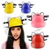Drinking Helmet Drinking Hat with Straws & Can Holder for Beer Soda Coke Birthday Party Props Novelty Funky Holiday Hat