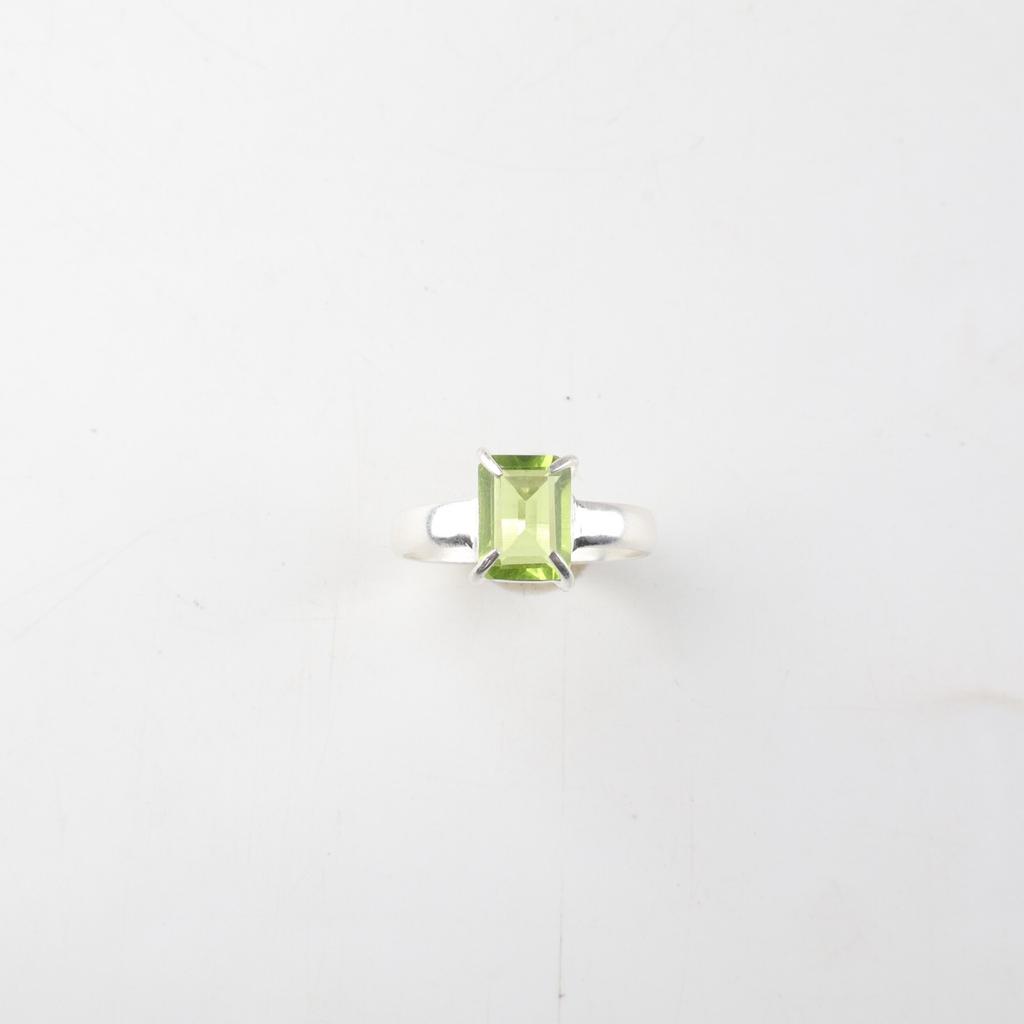 Green Peridot Gemstone 925 Sterling Silver Jewelry Birthstone Ring Gift For Her RR-30-5