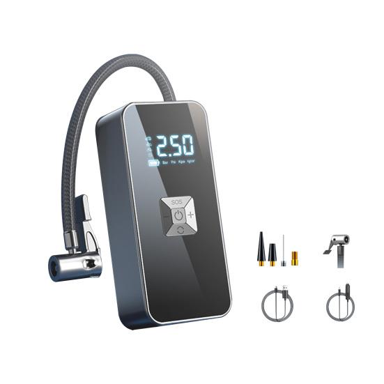 Накачка шин Портативный воздушный компрессор с фонариком Цифровой дисплей Манометр для шин Беспроводной электрический велосипедный насос