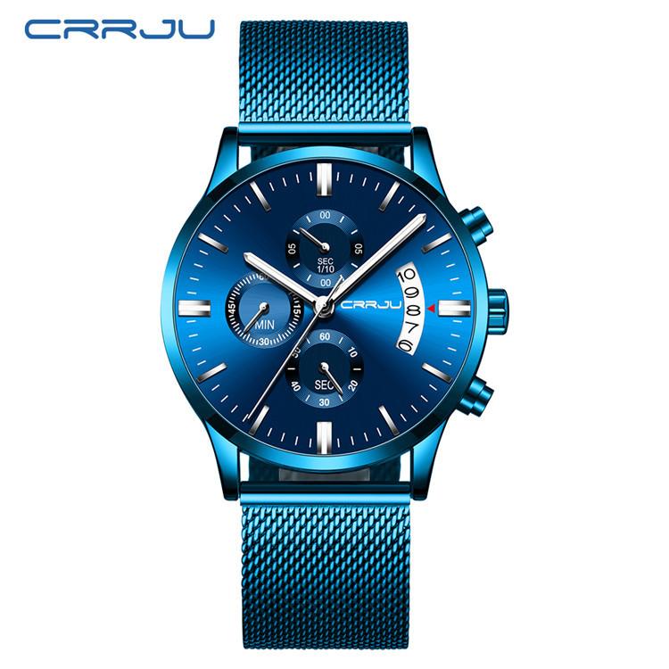 CRRJU New Six-pin Men's Casual Personality Watch Fashion Popular Men's Watch Student Watch