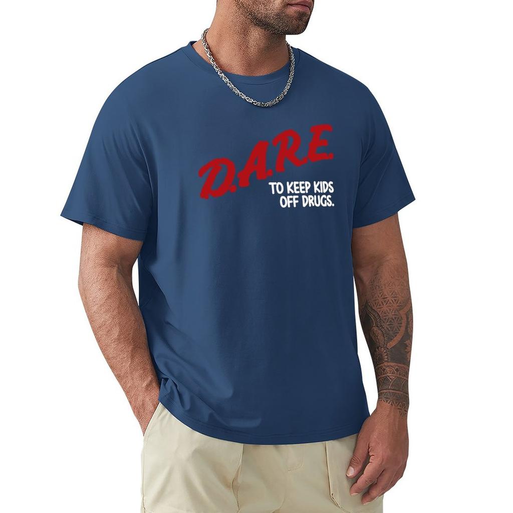 Хлопковая черная футболка для мужчин Dare To Keep Kids Off Drugs Футболка Короткая футболка кавайная одежда Мужская футболка графические футболки