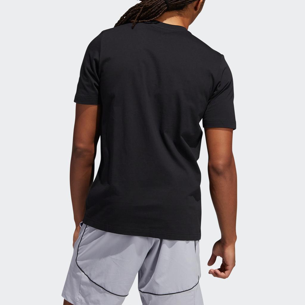Adidas T Shirts Men's Black Crew Neck Moderate Straight Fit HB6168