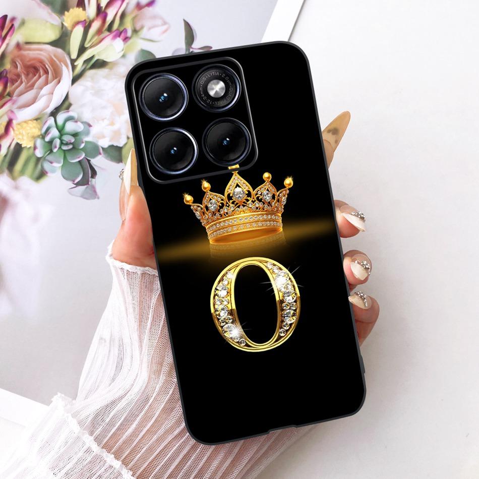 For Motorola Edge 70 Fusion 2026 Crown Letter Phone Case For Motorola Edge70 Fusion 5G XT2605 Black Silicone Soft Cases Bumpers