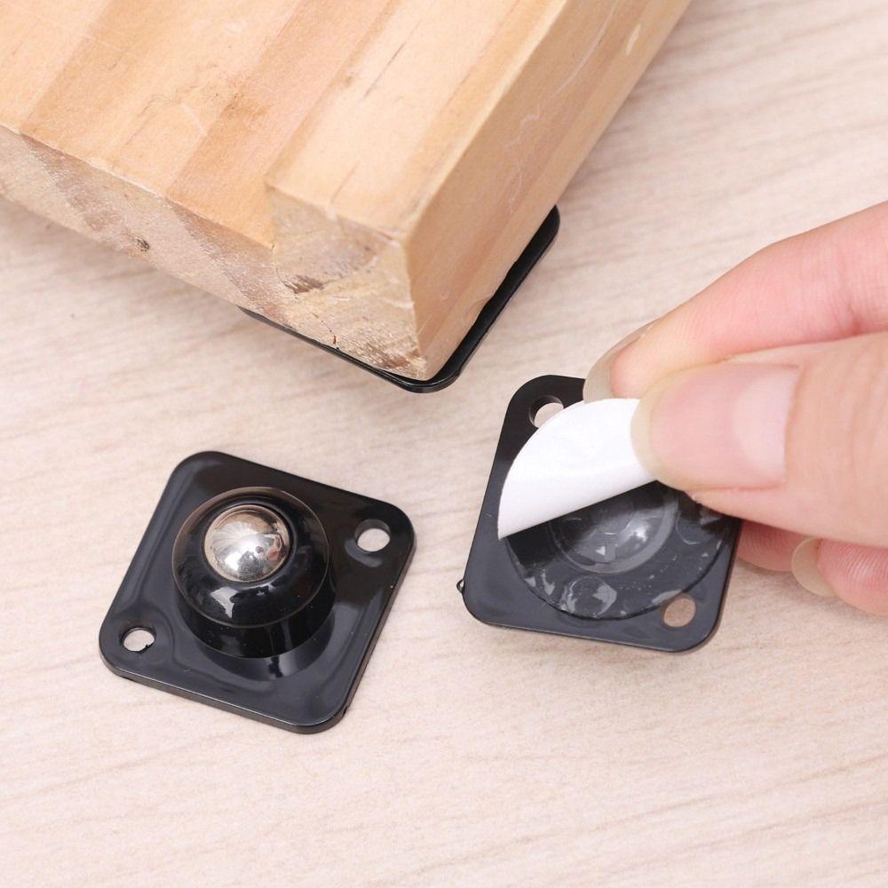 4Pcs/Set 360° Rotation Self-adhesive Universal Caster Steel Ball Moving Accessories Bedside Table