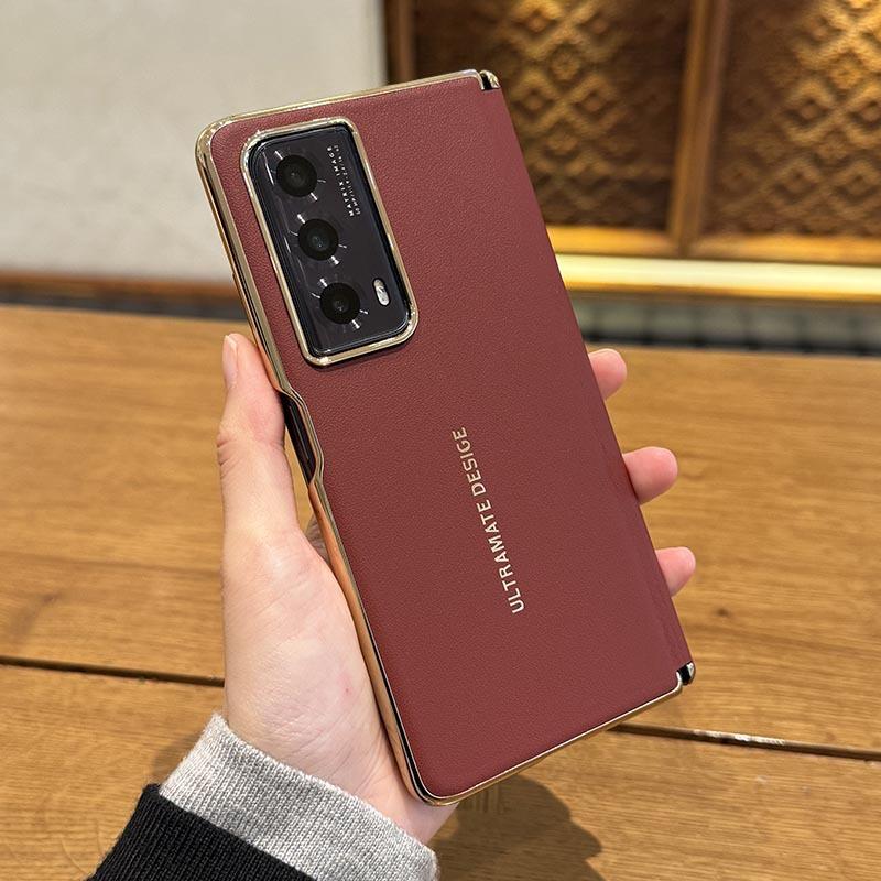 Применимо к чехлу для мобильного телефона Honor magicv1, простой кожаный, гальванизированный край, vs1, складной экран, средняя ось, магнитный, противоударный чехол