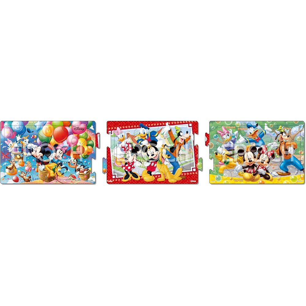 EPOCH Apollo Step Panorama Puzzle Disney Mickey Mouse and Friends 10/15/20 Pieces Kids Toy with Base 4 Years and Up
