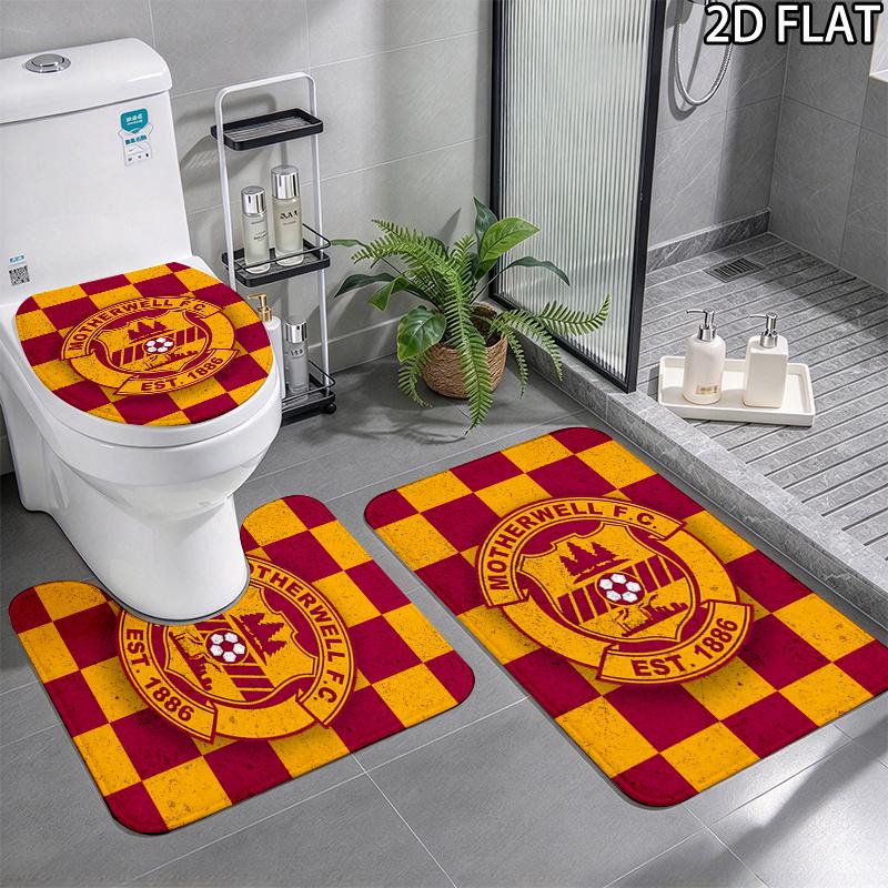 3Pcs Flannel Toilet Mat Set Mtdmotherwell Fc Bathroom Rug Bath Carpet Non Slip Home Decor
