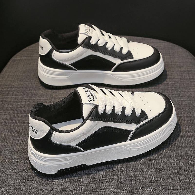 Кожаная платформа белая обувь женская обувь весна новая универсальная увеличивающая рост обувь на платформе повседневная обувь женская спортивная обувь