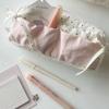 Large Capacity Polka Dot Pencil Bag White With Pink Bow Pencil Case  School Supplies