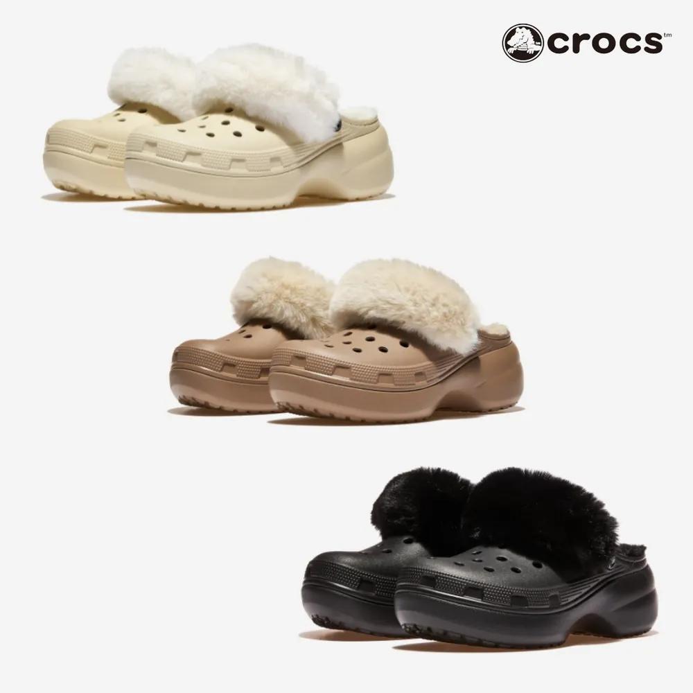 Оригинальные женские зимние кроксы Crocs на меху, меховые тапочки, меховые шлепанцы, для офиса, школы, меховая домашняя обувь, зимние ботинки. Выберите 1 из 3