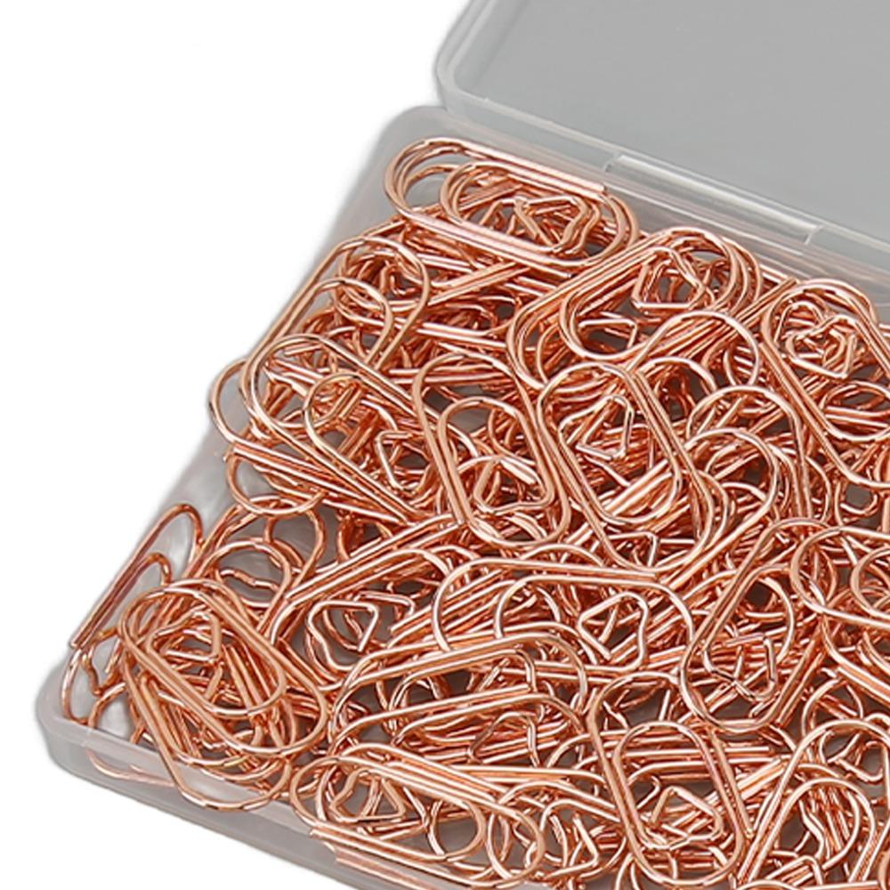 300pcs Electroplated Finish Rose Gold Paper Clips Anti Slip Design Decorative Paperclips DIY Crafts