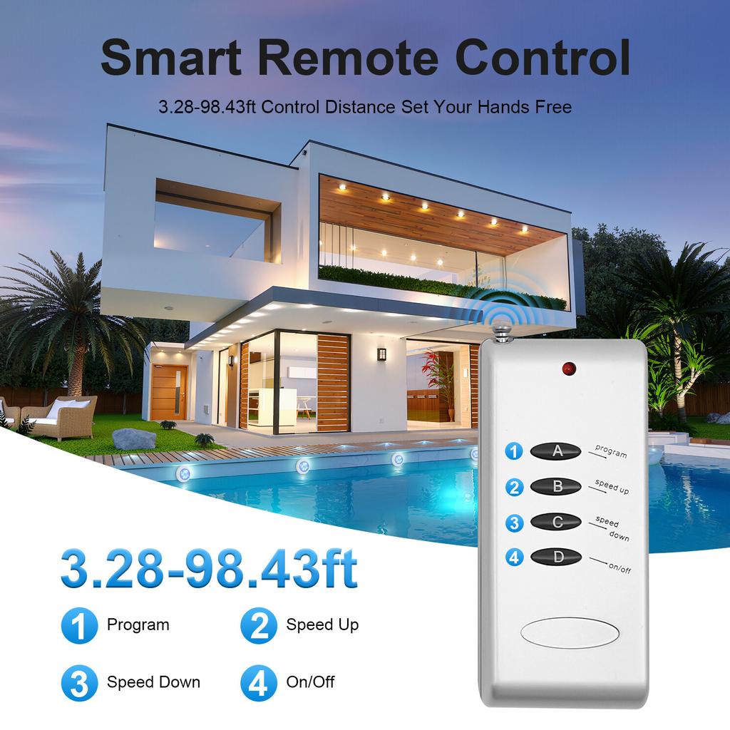 45 Вт RGB LED Подводный светильник для бассейна IP68 Водонепроницаемый 3000 лм с пультом дистанционного управления 12 режимов для наружных и внутренних бассейнов, спа