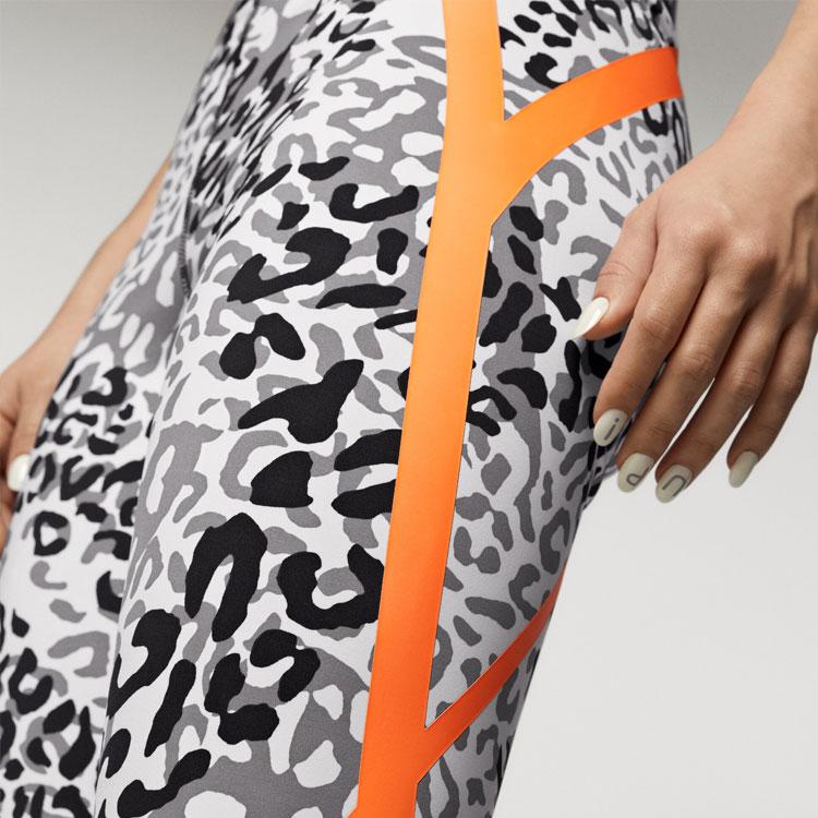 Adidas Леггинсы для йоги и фитнеса X Stella McCartney с леопардовым принтом, женские леггинсы черного и белого цвета FU0709