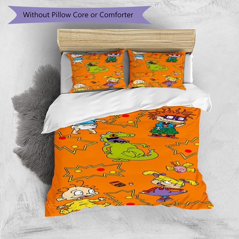 3pcs Rugrats pattern bedding set duvet cover set includes duvet cover &pillowcases, perfect all season bedroom decoration & gift