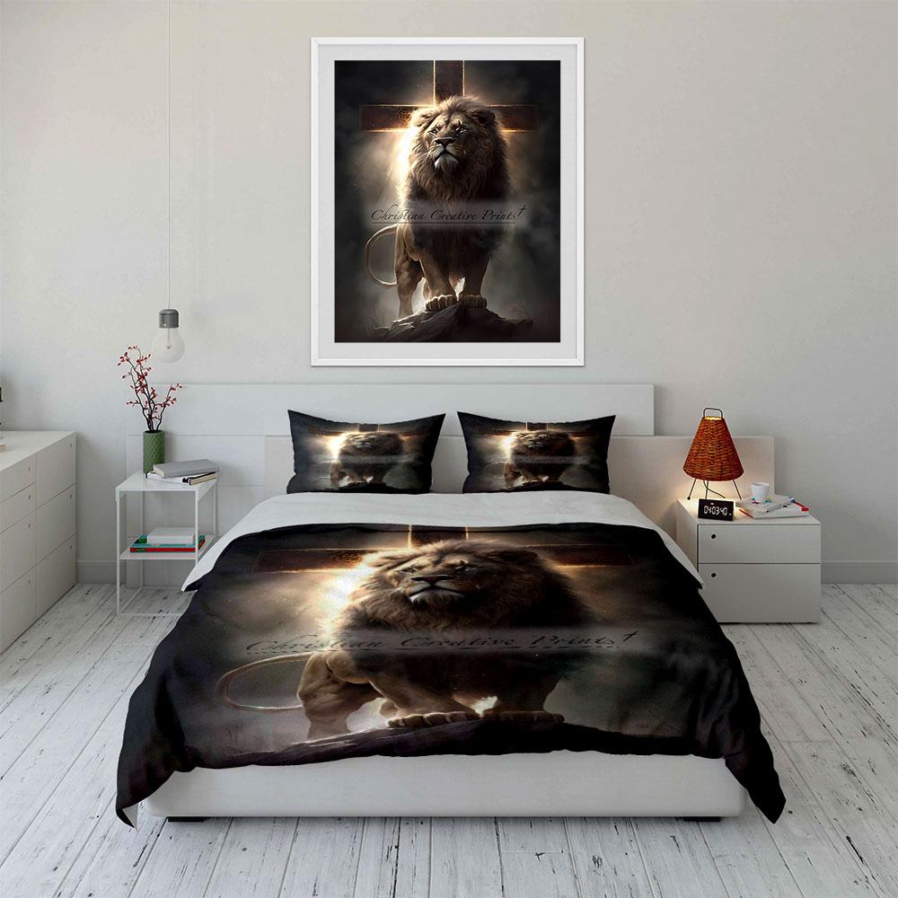 Majestic lion's divine aura Bedding sets Duvet covers Pillowcases(1* Duvet Cover 2* Pillowcases without duvet insert)